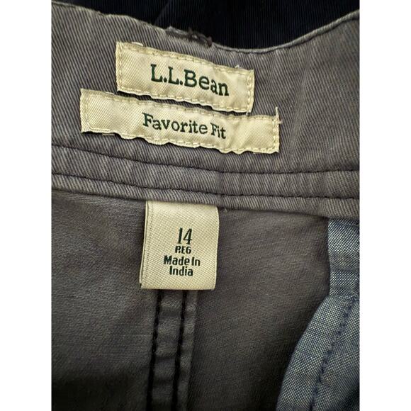L.L. Bean Favorite Fit women's Chinos, Size 14R, Light Gray/Blue - Picture 3 of 5